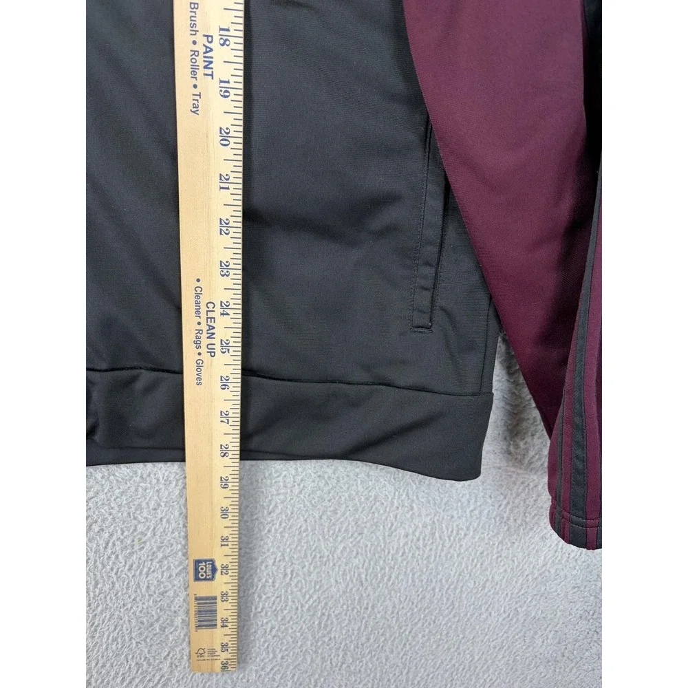 Adidas Track Jacket Mens XL Red Black Colorblock Full Zip 3 Stripe Athletic Mens